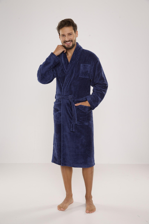 811 De Lafense pánský plyšový župan - džínový