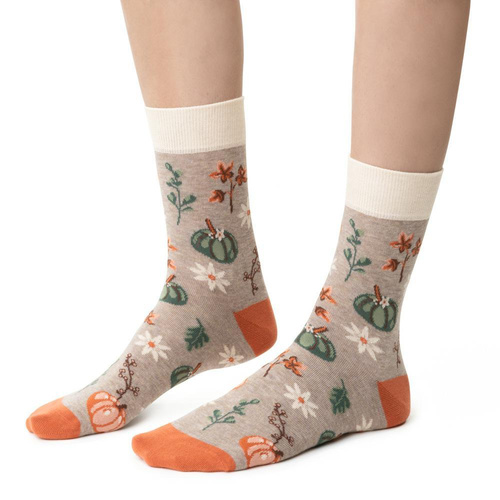 Dámské ponožky Steven Planet Earth art.017 béžová melanž 045- bavlna, vzory, pohodlí