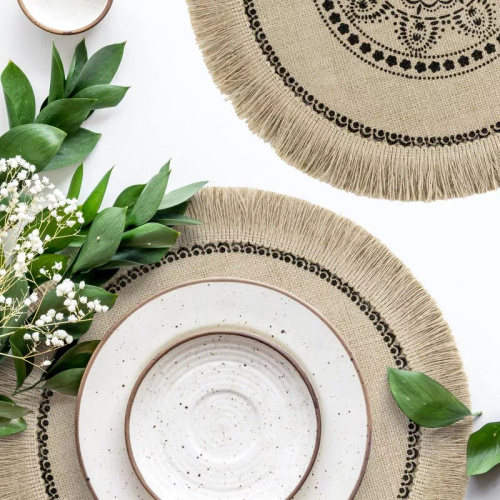 Podložka na stůl Eurofirany elegantní podložka pod talíře glamour Elsa natural