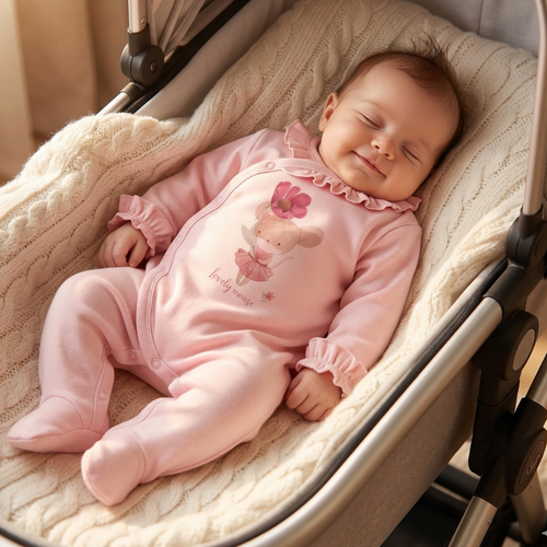 Kojenecký overal Nini Little Mouse 100% bio bavlna – pro novorozence