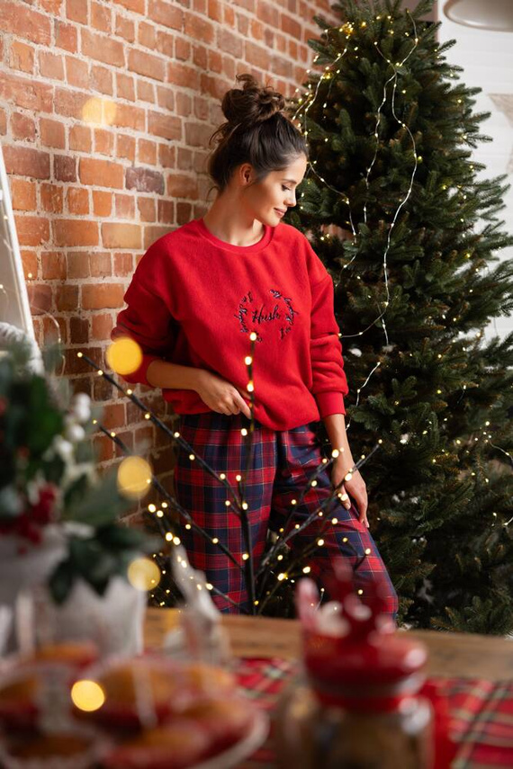 Dámské pyžamo Cordelia Sensis - tmavě modro-červené