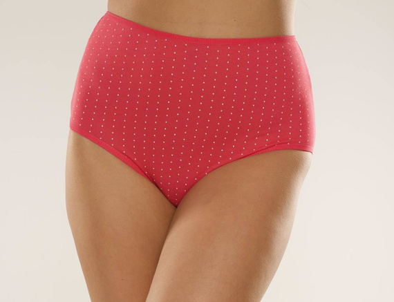 018 Sara De lafense kalhotky s vysokým pasem - malinové puntíky