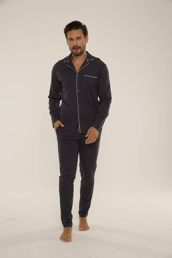 729 Norberto Pánské pyžamo De Lafense - grafitové