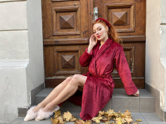 628 Abigail Dlouhý dámský župan Forex - bordó