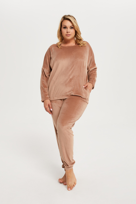 Dámská dlouhá souprava Juga. rukáv, délka. kalhoty Italian Fashion - béžové