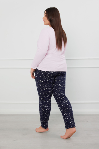 Arugia Dámské pyžamo s dlouhým rukávem, dlouhé kalhoty Italian Fashion - růžová/potisk