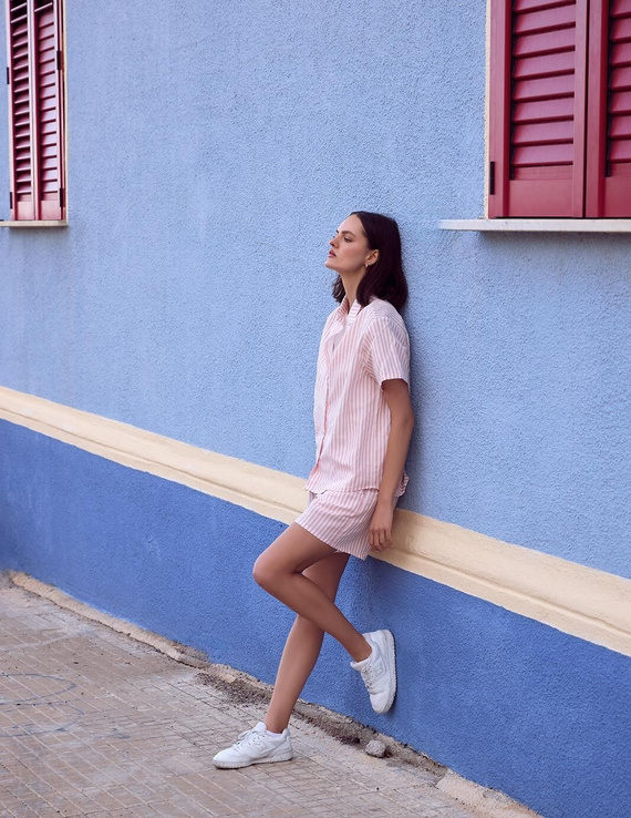 Dámské pyžamo Donata Sensis - ecru-zelené