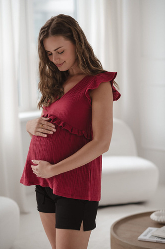 Milky Butterfly Těhotenská a kojící halenka - pohodlí a styl Milk&Love malinová