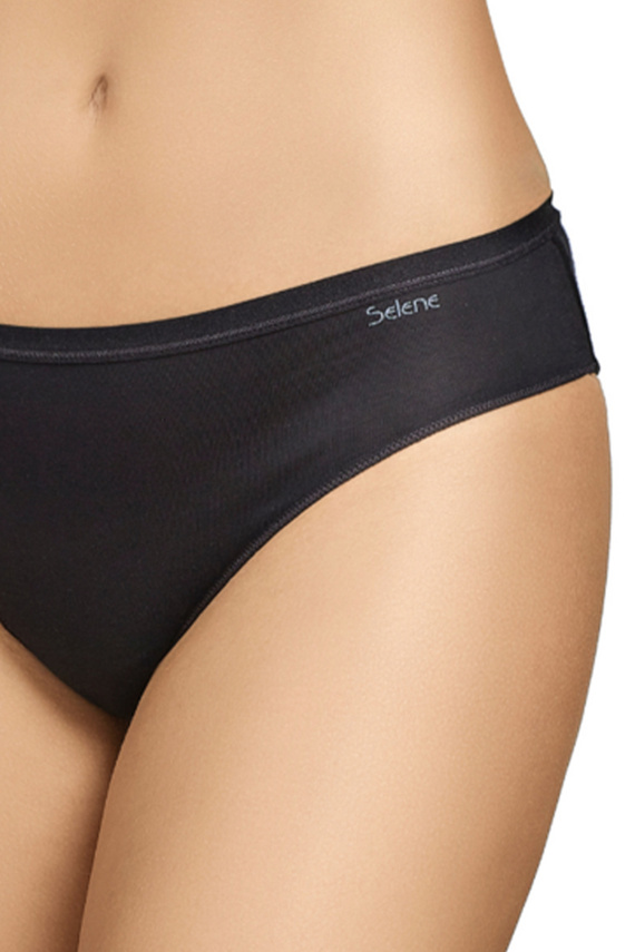 Figi bikini Selene 400 czarne bawełniane klasyczne, 2 szt.