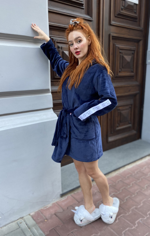 626 Abigail Dámský krátký župan Forex - tmavě modrý