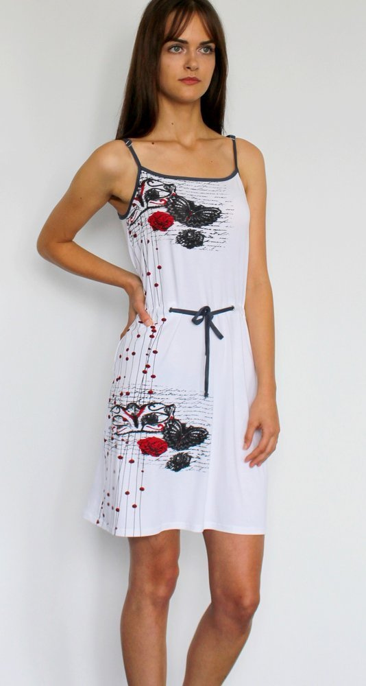 426 Alejandra II Forex noční košile bez ramínek - bílá