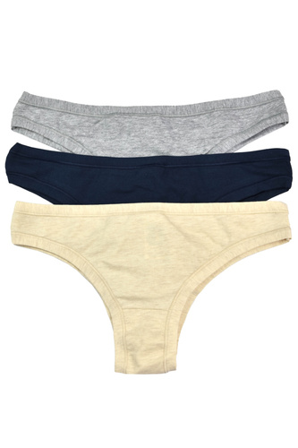 GD139-1H100 Brazilské kalhotky Cotonella 3-pack - bavlna, smyslný střih, každodenní pohodlí