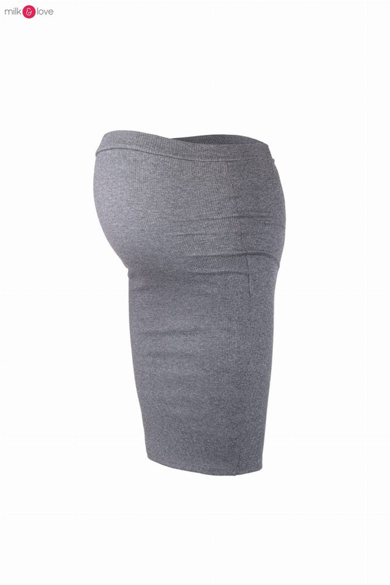 Spódnica ciążowa Tummy z dzianiny w prążki Milk&Love jasny melanż