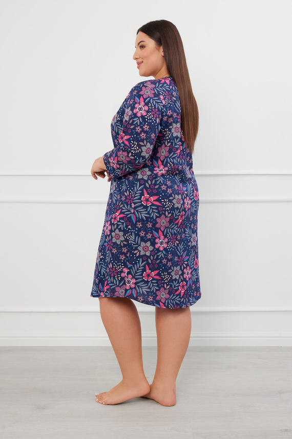 Lidová noční košile bez knoflíků, 3/4 rukávy Italská móda - potisk