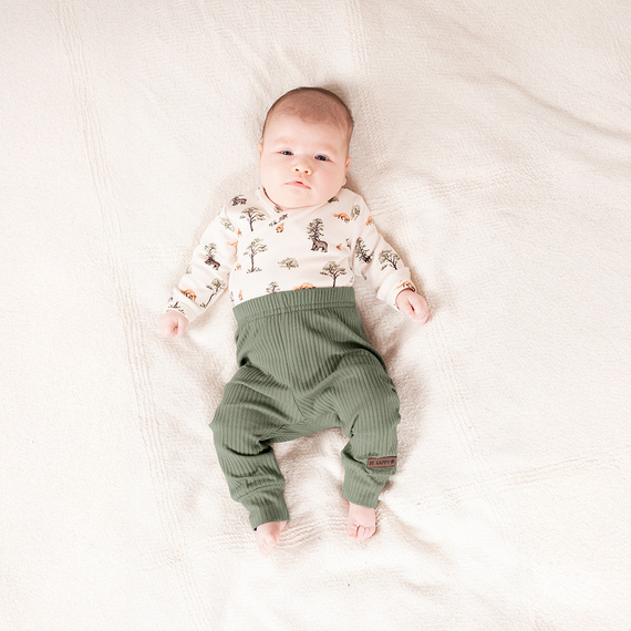 218016 Bavlněné kalhoty Yogi Bear Nicol - žebrované, zelené