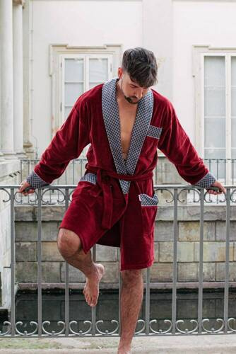 772 Bonjour pánský forexový župan - bordó