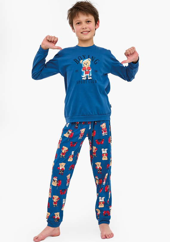 593/178 966/178 Chlapecké pyžamo Cornette Boxer | Bavlna, potisk, vzorované kalhoty, žebrované manžety