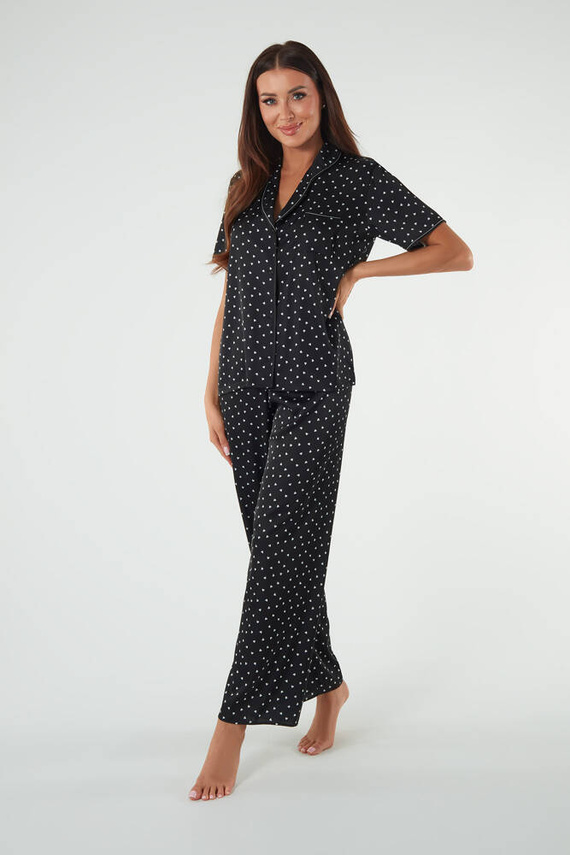 Ria Dámské pyžamo s krátkým rukávem a dlouhými kalhotami Italian Fashion - potisk