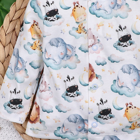 ABN-5610 Dětský kaftan z organické bavlny Nini's Little Dreamers - bezniklové zapínání, bezpečné a pohodlné pro dítě