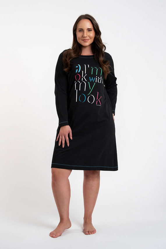 Noční košile Olza Italian Fashion - černá