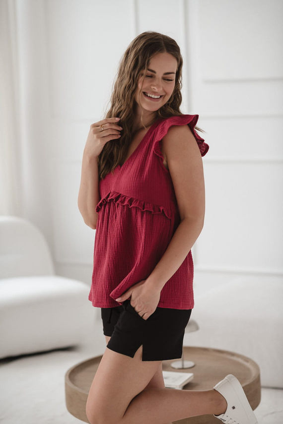 Milky Butterfly Těhotenská a kojící halenka - pohodlí a styl Milk&Love malinová