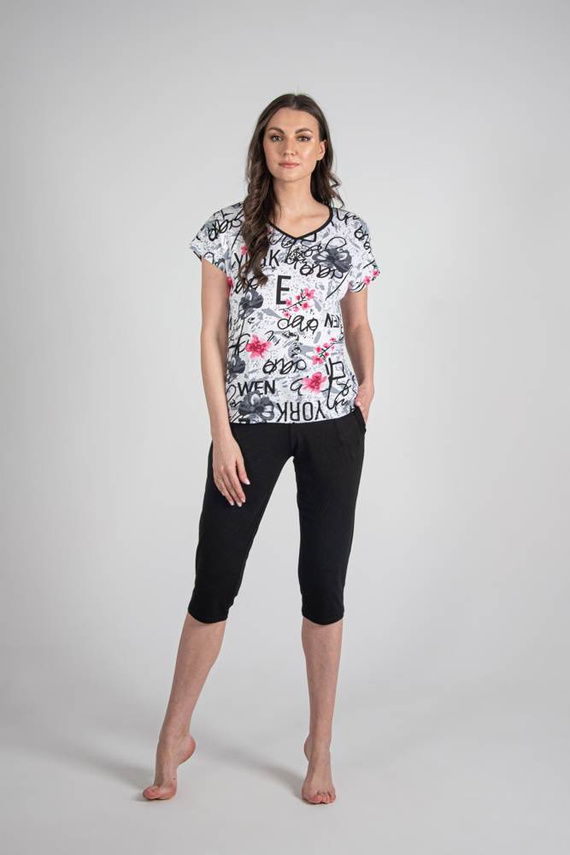 676 Dámské pyžamo s podrážkou Forex - bílé