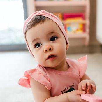 Dívčí čelenka Eevi Cherry bavlna elastická pohodlná