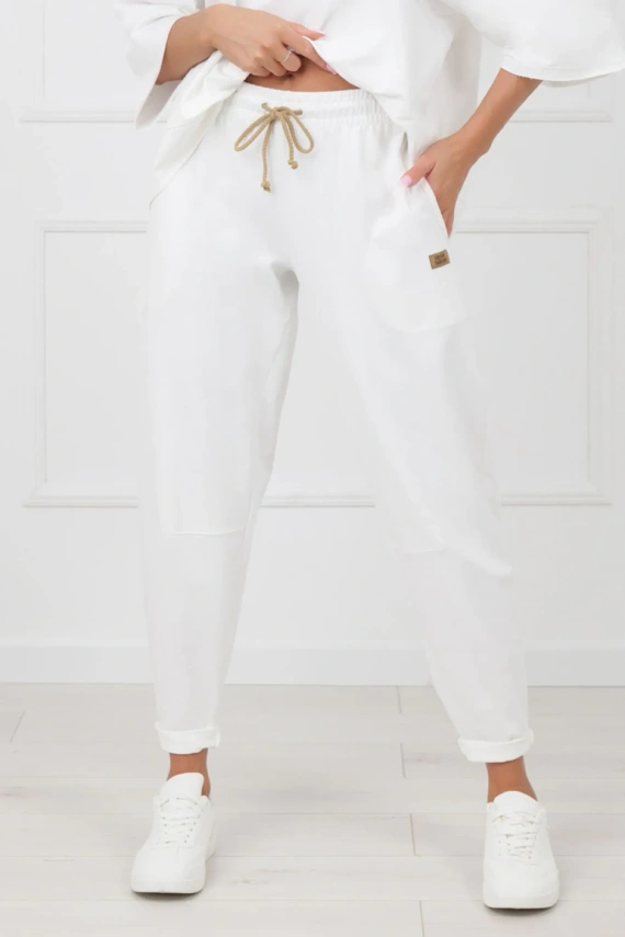 Kalhoty Kaori Italian Fashion 220 g/m² bavlna elastan