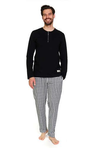 7369 Doctor Nap Pánské bavlněné pyžamo - klasický střih a přirozené pohodlí pro každou noční akci