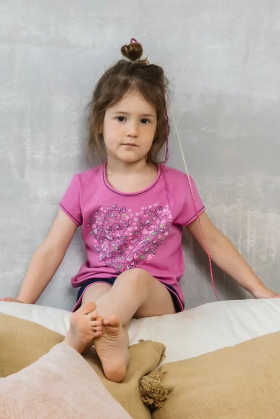 Ontega Dívčí pyžamo Italian Fashion - amarant/ tmavě modrá