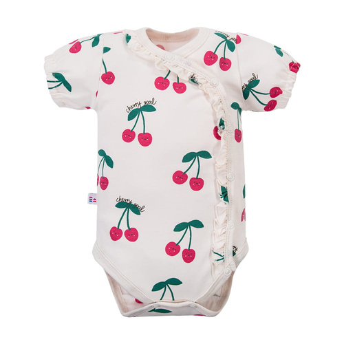 Kojenecké body Eevi Cherry krátký rukáv bavlna pohodlné