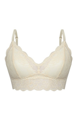 Kaja 02 Měkká podprsenka s kosticí Mefemi sand - krajková, měkká, pohodlná, s ozdobnou mašlí