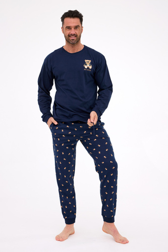 939/300 Big Boss Cornette - pánské pyžamo tmavě modré, bavlna, s potiskem
