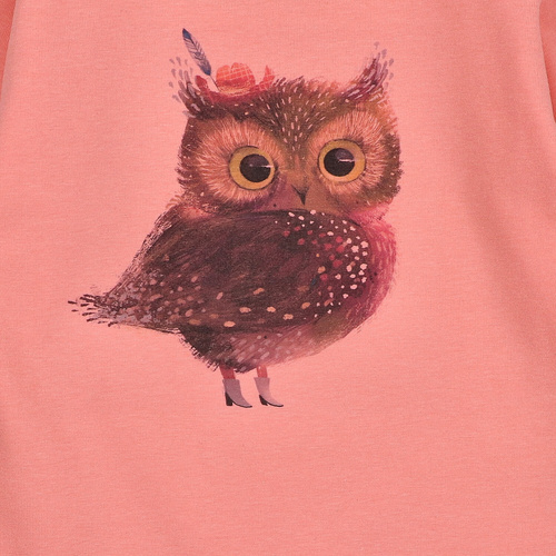 KAR-3001 Dívčí halenka s dlouhým rukávem Lagarto Verde lososová - stylová, bavlna, polská výroba