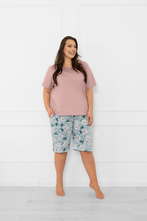 Dámské pyžamo Perlis - krátký rukáv, krátké kalhoty, bavlna Italian Fashion