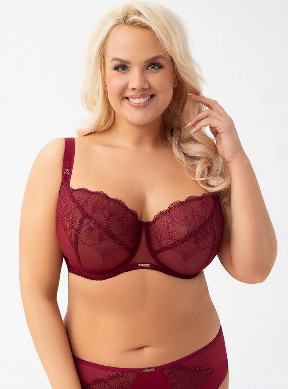 K 942 Mira Gorsenia Soft bra - bordó, pro velké poprsí