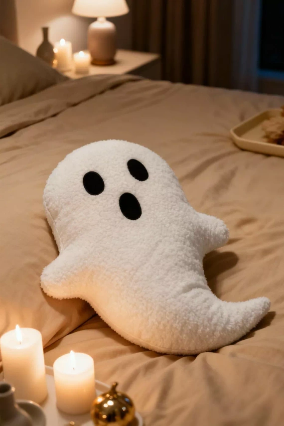 Dekorační polštář Spod Igły i Nitki - bílý 28x40 cm, dekorace na Halloween a podzim