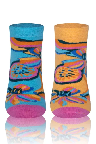 S141S Ponožky Zanzi Italian Fashion - rozcuchané/žluté/růžové