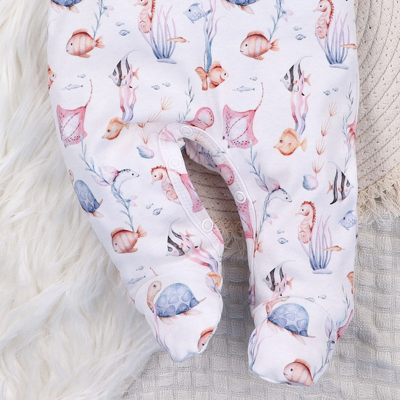 ABN-5480 Podmořský svět Nini dětské spací oblečení - organická bavlna, zapouzdřené nožičky