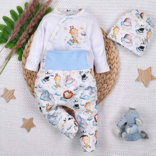 ABN-5602 Nini Little Dreamers obálkové body z organické bavlny pro kojence - bezniklové zapínání, 100% bezpečnost