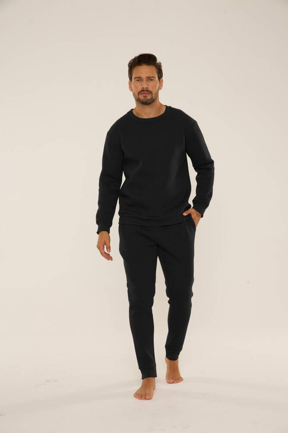 813 Indigo Pánská tepláková souprava De Lafense - černá