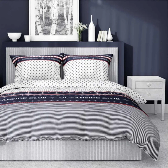 4920 A Home Satin Pościel satynowa marynarska Detexpol granatowy