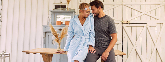 Dámský župan Misti Italian Fashion - modrý