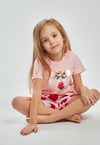 Taro 3559 Mika růžové dívčí pyžamo 100% bavlna