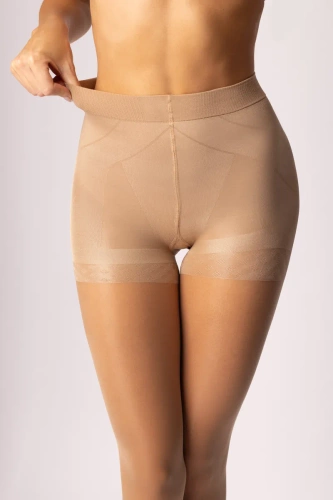 Push up dámské punčochové kalhoty 15 DEN | Modeling, Transparentní, Back lift efekt Mona beige