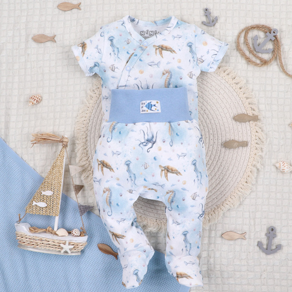 ABN-5456 Sea Of Joy Nini dětské poloviční ponožky - organická bavlna, elastický pas