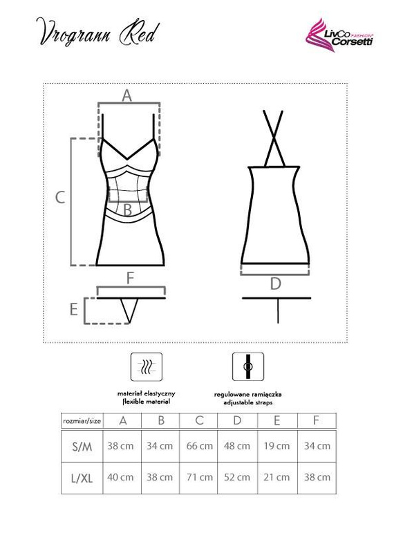 Vrogrann Červená košilka a tanga LivCo Corsetti Fashion