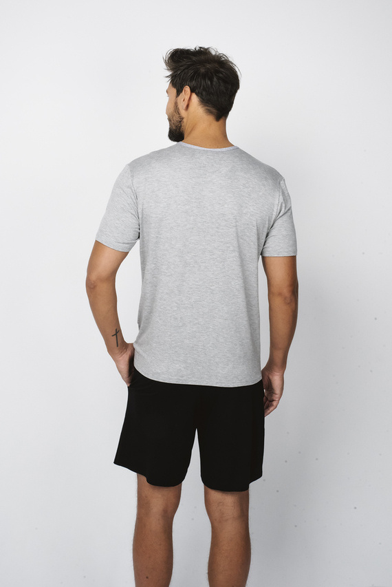 Dallas Pánské pyžamo s krátkým rukávem, šortky Italian Fashion- melange/black