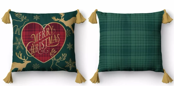 5385 A Merry Christmas Dekorační vánoční povlak na polštář Detexpol- zip