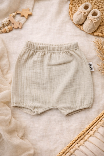 Baby blossoms Just Muslin 40235BE Makoma béžový 100% bavlněný mušelín, na gumičce